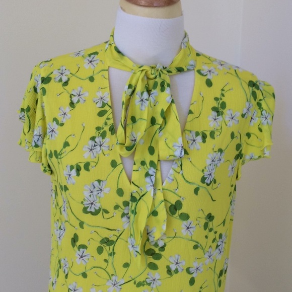 ALICE & OLIVIA Size 6 yellow floral layered dress - Picture 2 of 10